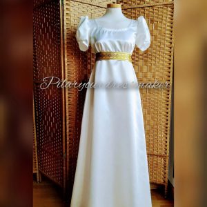 Satin  regency  tail dress