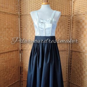 Long satin cotton dress