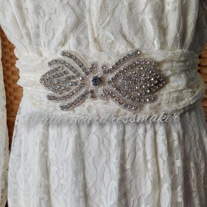 Bridal log sleeves  lace dress