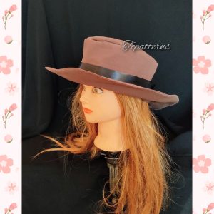 PDF sewing adult pattern fedora hat,one size pattern,DIY fedora hat, do it yourself,basic sewing knowledge,written instructions photos