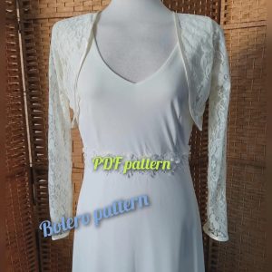 Downloadable pdf sewing pattern,written instructions,adult bolero pattern,sizes 6 to 20,beginner instructions,english spanish instructions