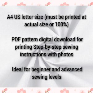 Mask sewing pattern / handmaid's mask pattern / adult size / A4 / US letter