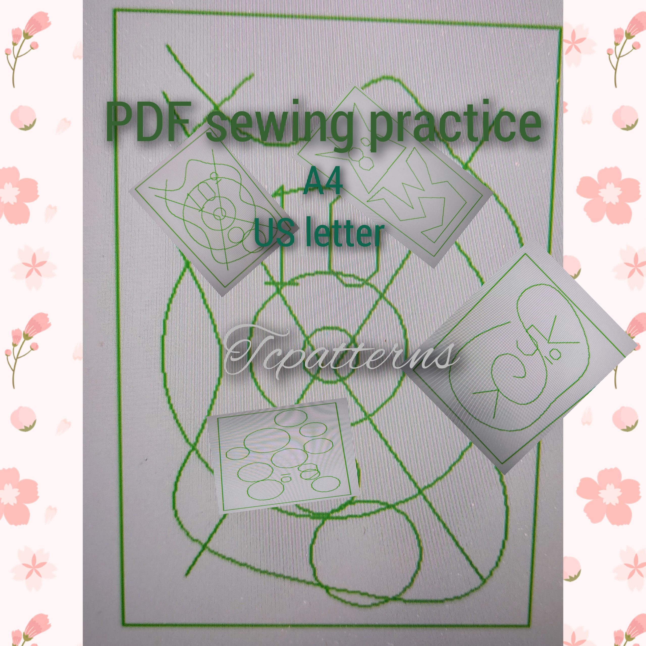 Sewing machine practice / 10 PDF sewing templates