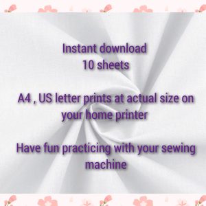 Sewing machine practice / 10 PDF sewing templates