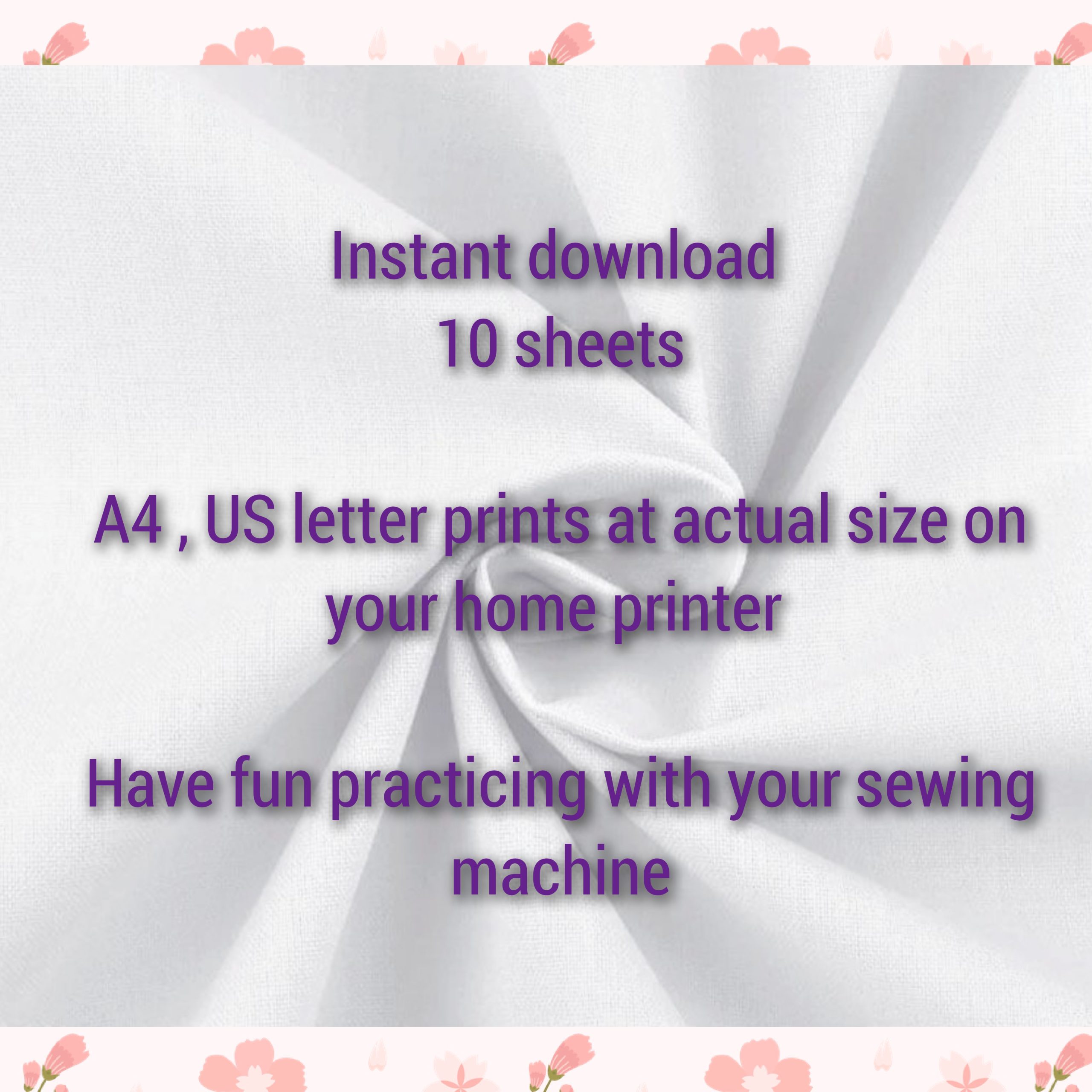 Sewing machine practice / 10 PDF sewing templates - Imagen 3