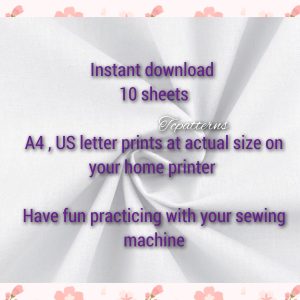 Sewing machine practice / 10 PDF sewing templates