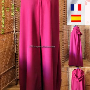 Sewing pattern for a cape with armholes / 8 sizes / European 38 - 52 / USA sizes 6- 20 / A4 / US letter / A0
