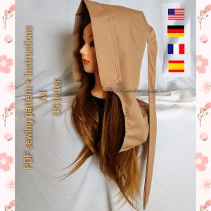 Liripipe hat sewing pattern / one-size adult / A4 / US letter