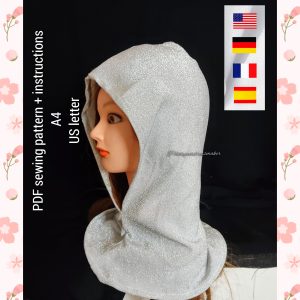 Medieval balaclava sewing pattern / PDF pattern & intructions / one adult size / confident beginner