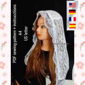 Bridal veil sewing pattern / one-size adult / A4 / US letter