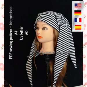 Harlequin adult hat pattern with 4 points | hat sewing pattern