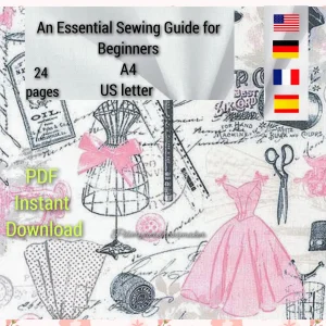 Beginner PDF Sewing Guide, Learning Manual, 24 pages, A4 and US Letter