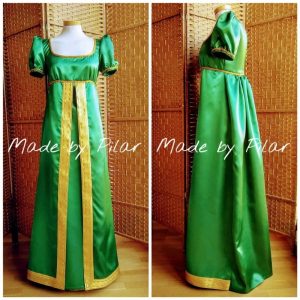 Satin empire ball gown