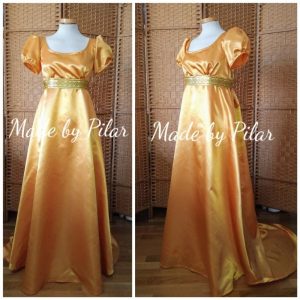 Satin empire tail gown