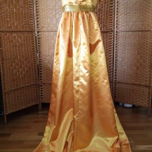 Satin empire tail gown