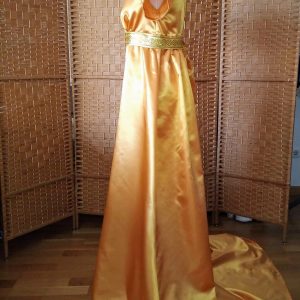 Satin empire tail gown