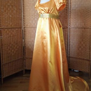 Satin empire tail gown