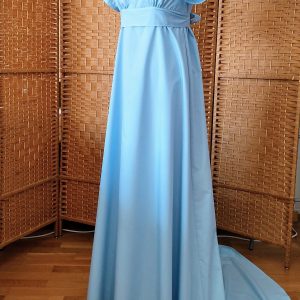 Empire cotton ball gown with train