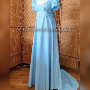 Empire cotton ball gown with train