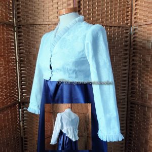 Empire Regency spencer, damask or satin fabric spencer, XVIII historical