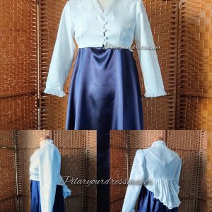 Empire Regency spencer, damask or satin fabric spencer, XVIII historical